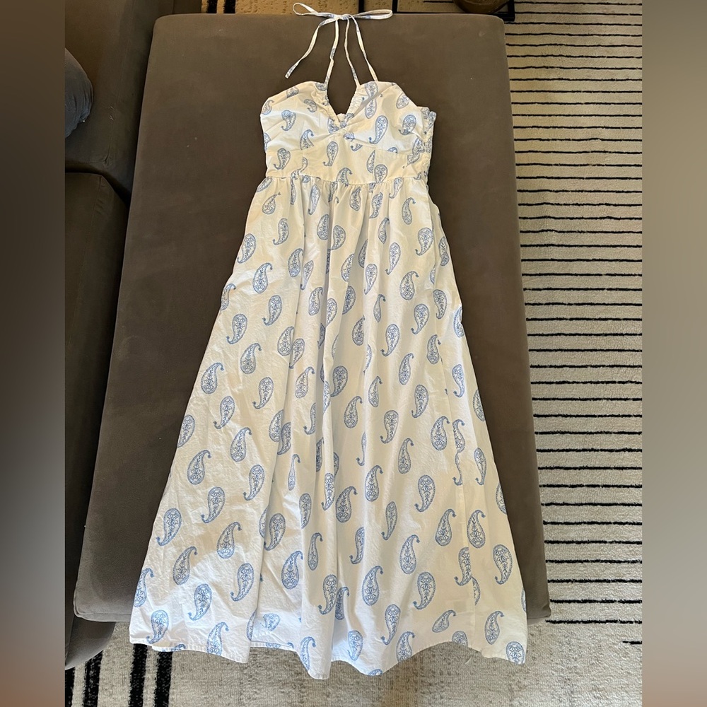 Universal Thread White and Blue Paisley Dress